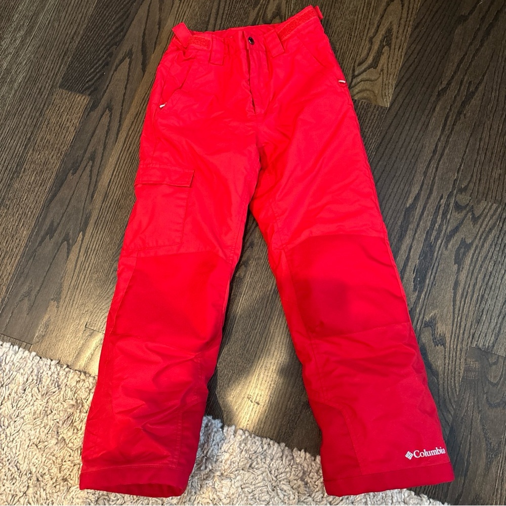 Columbia Kids Bright Red Ski Snow Pants Bugaboo medium 10-12